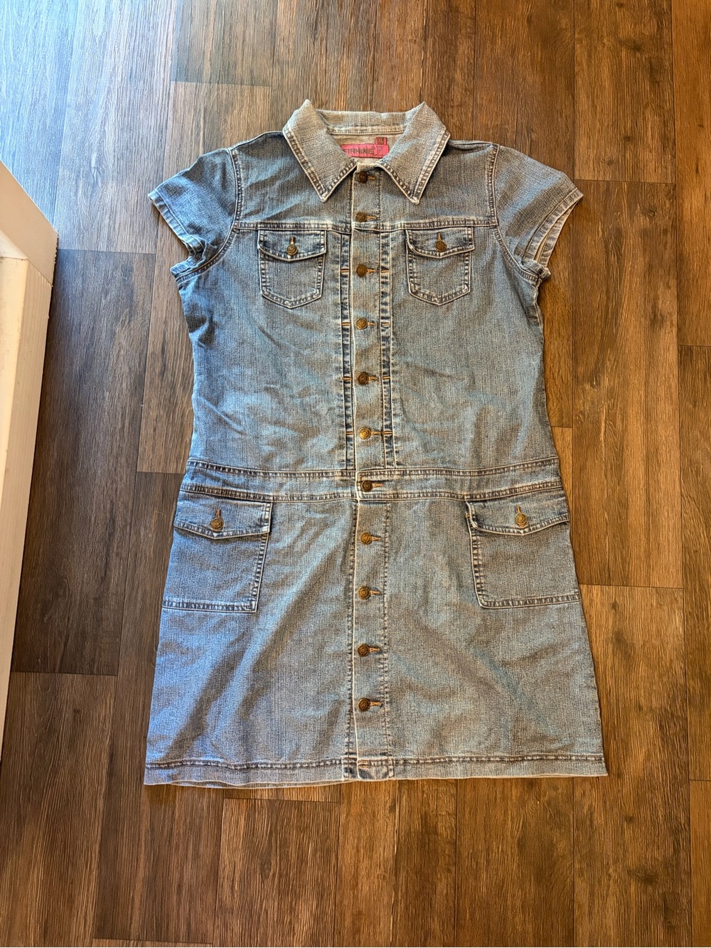 Women’s Firhine Medium Wash Denim Preppy Y2K Short Dress Size XL